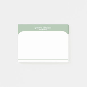 Post-it® Conception géométrique minimaliste de couleur vert