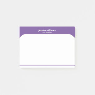 Post-it® Conception géométrique minimaliste violet et blanc
