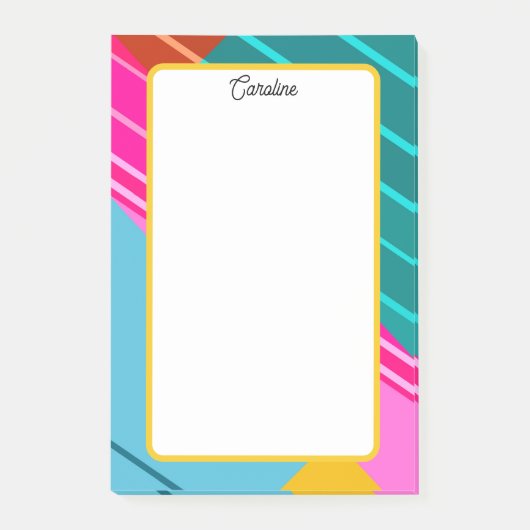 Post-it® Conception graphique géométrique aux couleurs vive (Devant)