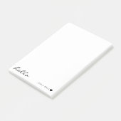 Post-it® Conception minimale de cœur blanc Hello (Incliné)