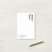 Post-it® Conception minimaliste moderne monochrome noir et  (Sur un bureau)