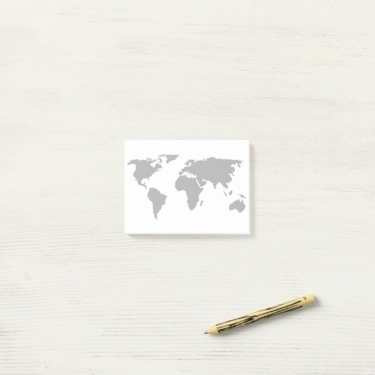 Post-it® Conception simple de cartes du monde (Sur un bureau)