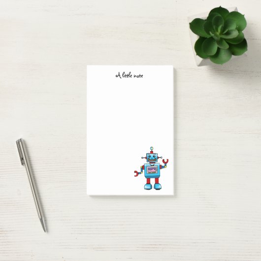 Post-it® Conception "Un Petit Note" de mignon robot (Bureau)