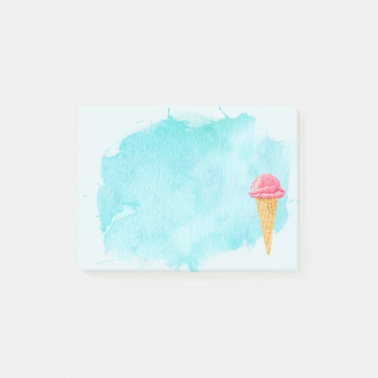Post-it® Cône De Crème De Glace Avec Un Plat De Peinture Bl (Devant)