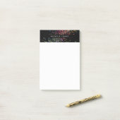 Post-it® Confetti Bokeh coloré sur Black Modern II (Sur un bureau)