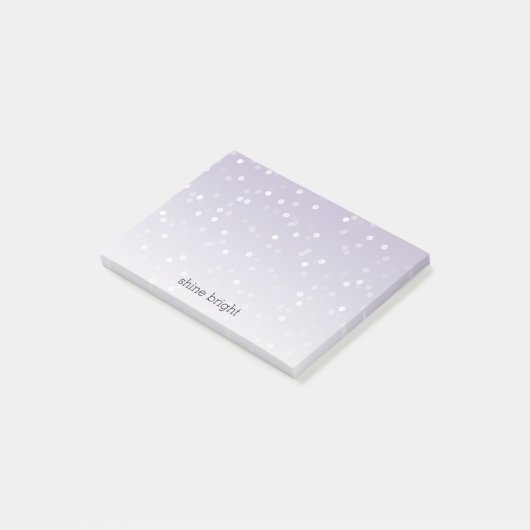 Post-it® Confetti de Bokeh blanc violet de lavande (Incliné)