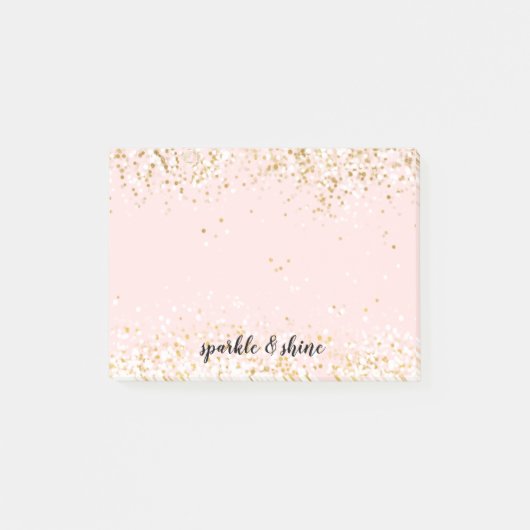 Post-it® Confetti d'or blanc rose pâle (Devant)