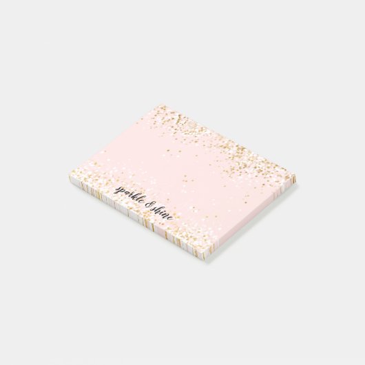 Post-it® Confetti d'or blanc rose pâle (Incliné)