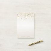 Post-it® Confetti d'or Faux Girly moderne - Personnalisé (Sur un bureau)