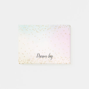 Post-it® Confetti d'or jaune rose d'Aqua