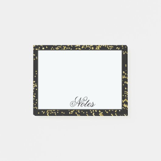 Post-it® Confetti noir et or personnalisé (Devant)