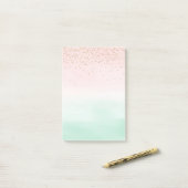 Post-it® Confetti Ombre de Monnaie Rose (Sur un bureau)