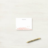 Post-it® Confetti Pop | Rose pâle | Chic personnalisé (Sur un bureau)