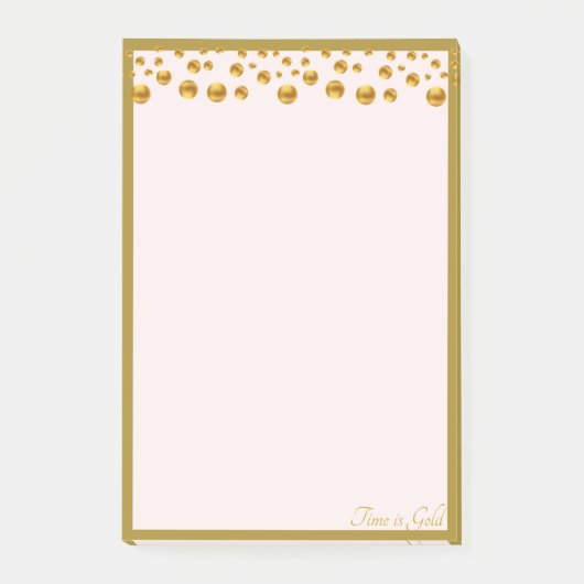 Post-it® Confettis dorés et cadre doré sur ivoire (Devant)