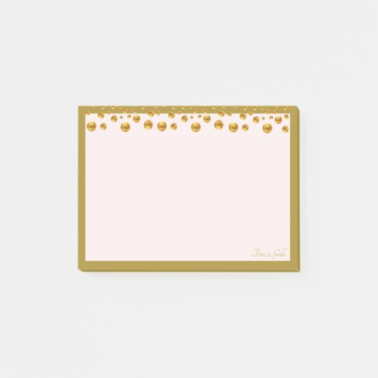 Post-it® Confettis dorés et cadre doré sur ivoire (Devant)