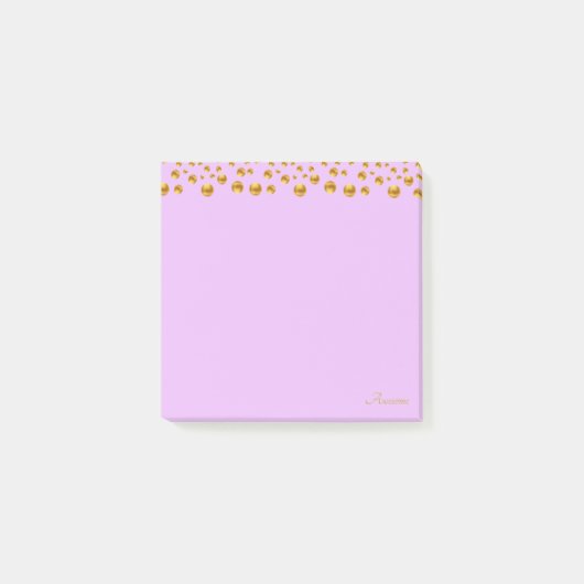 Post-it® Confettis dorés et calligraphie sur violet (Devant)