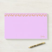 Post-it® Confettis dorés et calligraphie sur violet (Sur un bureau)