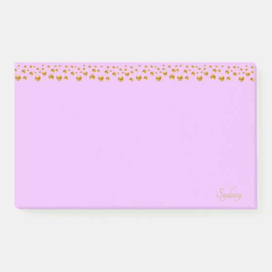Post-it® Confettis dorés et calligraphie sur violet (Devant)