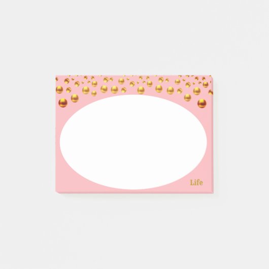 Post-it® Confettis dorés sur fond rose (Devant)