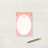 Post-it® Confettis dorés sur fond rose (Sur un bureau)