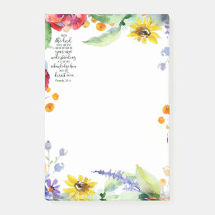 Post-it® Confiance dans le Seigneur floral