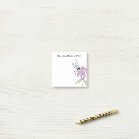 Post-it® Confleur de libellules simple (Sur un bureau)