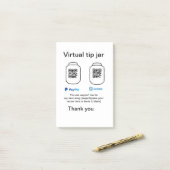Post-it® Conseil virtuel jar q r code argent don PayPal ven (Sur un bureau)