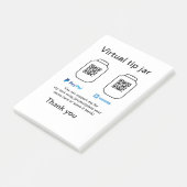 Post-it® Conseil virtuel jar q r code argent don PayPal ven (Incliné)