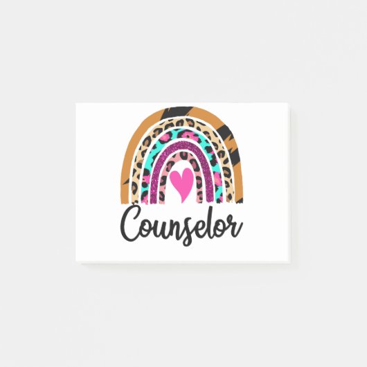 Post-it® Conseiller Arc-en-Ciel Léopard Drôle Conseiller Sc (Devant)
