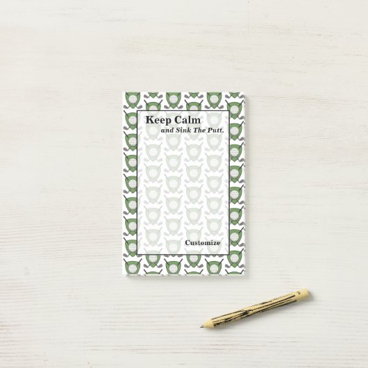 Post-it® Conserver le calme Golf Thème Post-It Notes (Sur un bureau)