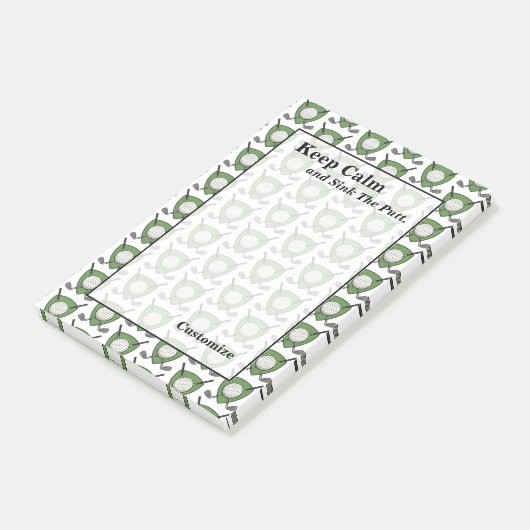 Post-it® Conserver le calme Golf Thème Post-It Notes (Incliné)