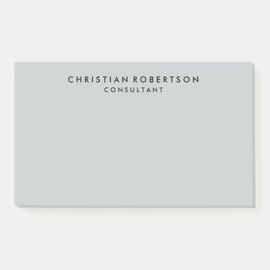 Post-it® Consultant en gris simple et épuré tendance (Devant)