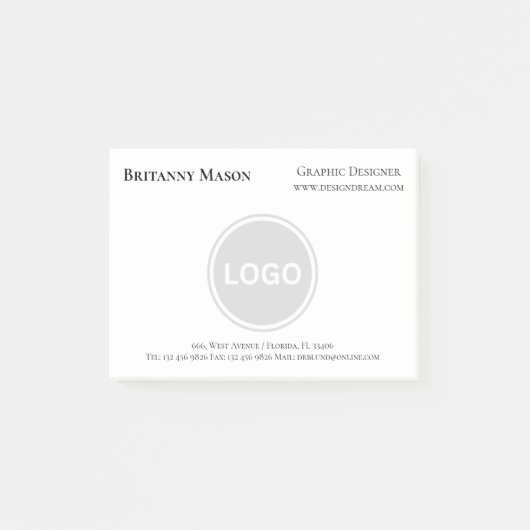 Post-it® Contact professionnel Logo d'entreprise (Devant)