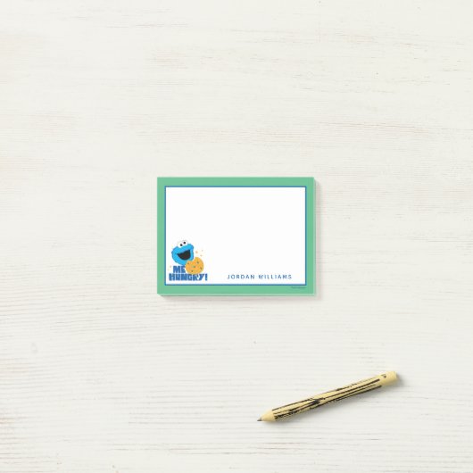 Post-it® Cookie Monster | Moi qui ai faim ! (Sur un bureau)