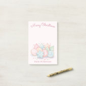 Post-it® Cookies glacés Festifs Noël rose mignon (Sur un bureau)