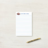 Post-it® Cool Football Coach Lined Custom (Sur un bureau)