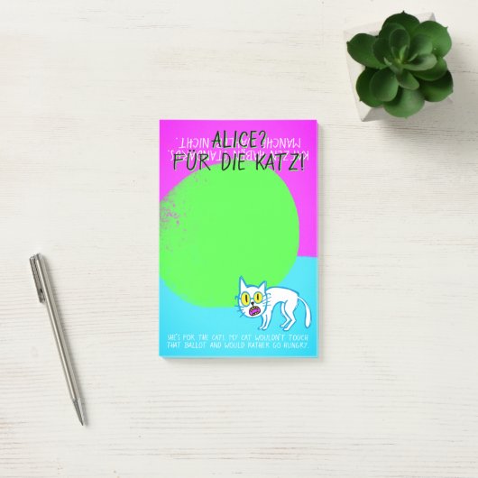 Post-it® Cool Green Alice pour les chats (Bureau)