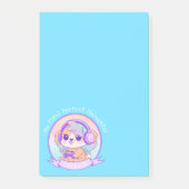 Post-it® Cool Kawaii Gamer Girl Chien dans Bébé Bleu (Devant)