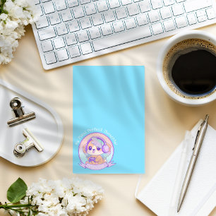 Post-it® Cool Kawaii Gamer Girl Chien dans Bébé Bleu
