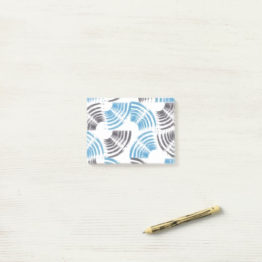 Post-it® Cool, moderne, bleu abstrait tendance (Sur un bureau)