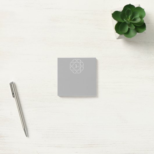 Post-it® Cool monogram, style vibe | Grey & White (Bureau)
