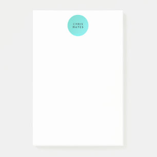 Post-it® Cool Simple Moderne Designer Turquoise Cercle Bleu