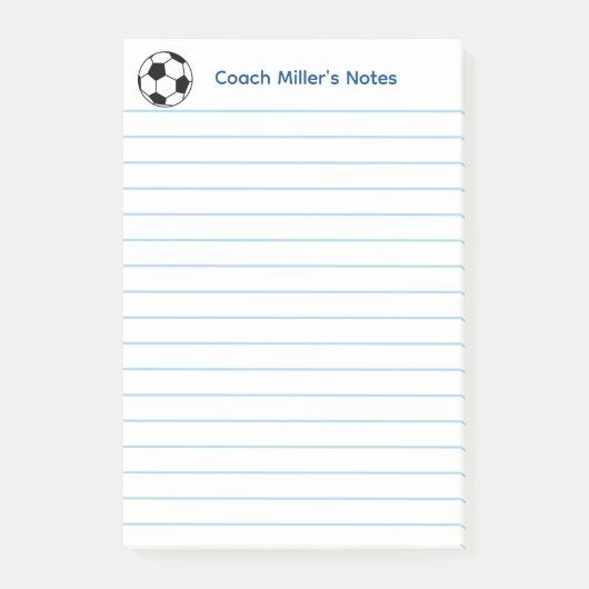 Post-it® Cool Soccer Coach Lined Custom (Devant)
