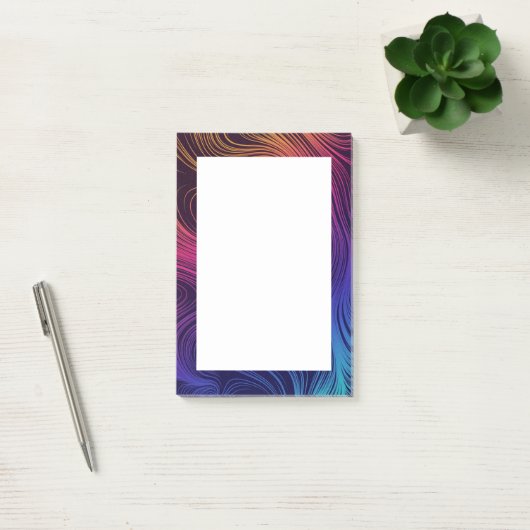 Post-it® Cool super Abstrait des tourbillons et cercles (Bureau)