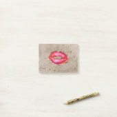 Post-it® Cool tendance vintage aquarelle lèvres éclaboussur (Sur un bureau)