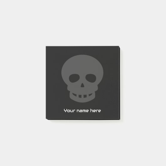 Post-it® Cool unique Goth Crâne gris noir (Devant)
