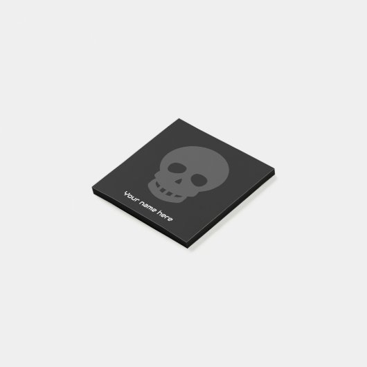 Post-it® Cool unique Goth Crâne gris noir (Incliné)