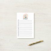 Post-it® Coordinateur Chaos retro boho arc-en-ciel personna (Sur un bureau)