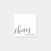Post-it® Coordinateur Chaos Script noir moderne (Devant)