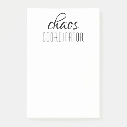 Post-it® Coordinateur du Chaos Texte typographique (Devant)